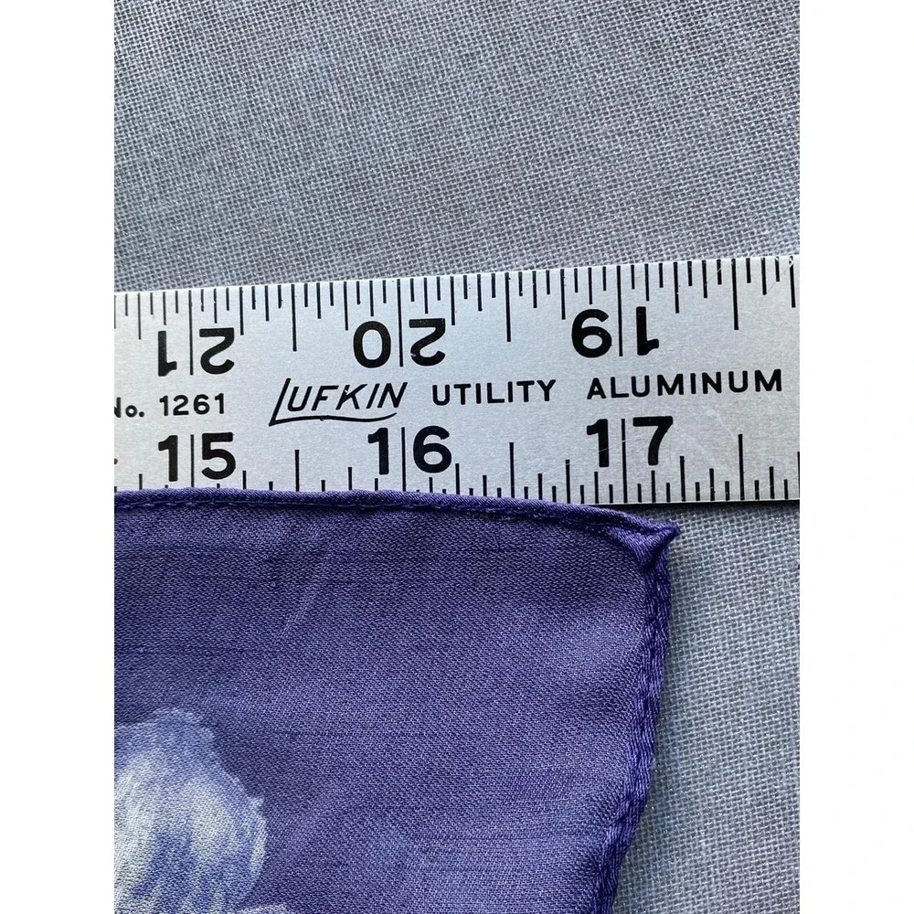 Silk Scarf Unbranded Floral Purple Wrap 17